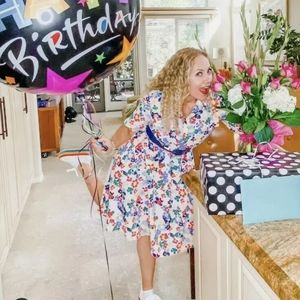 Halogen x Atlantic Pacific Floral Smocked Dress.